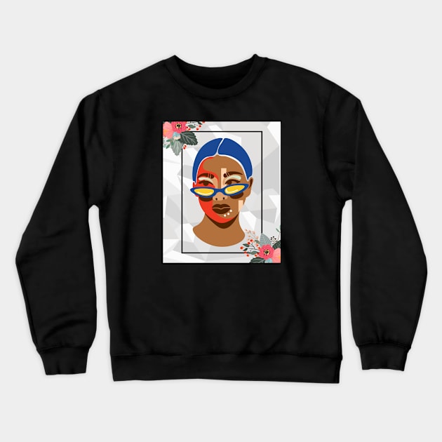 Lady In Colors Crewneck Sweatshirt by After Daylight Project